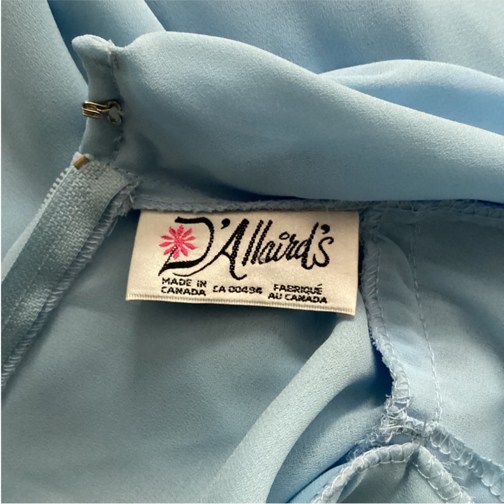 Vintage | D'Allairds Cocktail Semi-Sheer Midi Dress Pleated Classic Size S/M - Picture 12 of 14